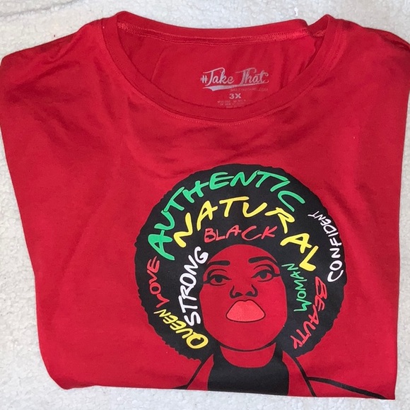 Take That 3X Cropped Long Sleeve Crew Neck Top with Glitter Vinyl Graphic - Picture 3 of 11